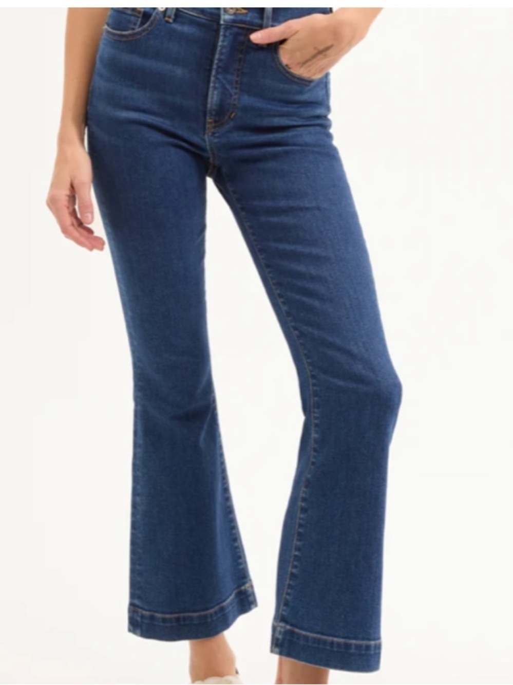 Veronica Beard Blue Jeans Carson Ankle Flare High Rise Denim size 29